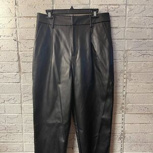 INC Faux Leather Scalloped Hem Pants - Chic & Edgy - Size 14